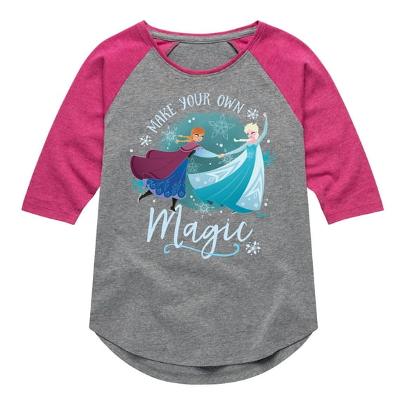 Frozen - Winter - Make Your Own Magic - Toddler & Youth Girls Raglan Graphic T-Shirt