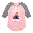 thumbnail image 1 of Frozen - Winter - Me? Brave? Always. - Toddler & Youth Girls Raglan Graphic T-Shirt, 1 of 4
