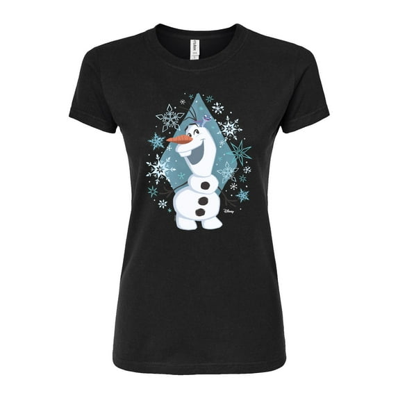 Frozen - Winter - Olaf Dancing In Snow - Juniors Fitted Graphic T-Shirt
