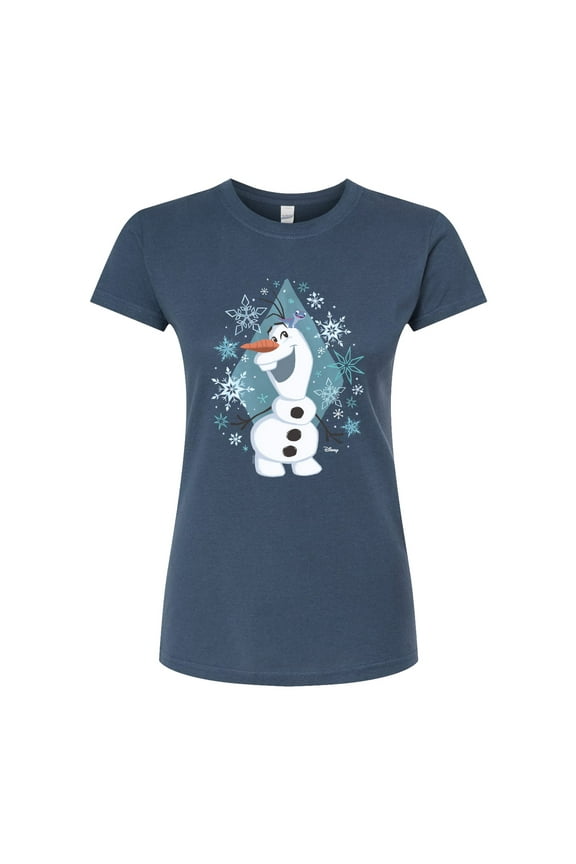 Frozen - Winter - Olaf Dancing In Snow - Juniors Fitted Graphic T-Shirt