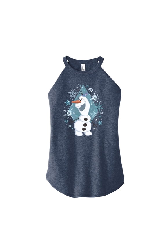 Frozen - Winter - Olaf Dancing In Snow - Juniors High Neck Tank Top