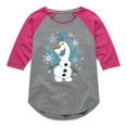 thumbnail image 1 of Frozen - Winter - Olaf Dancing In Snow - Toddler & Youth Girls Raglan Graphic T-Shirt, 1 of 5