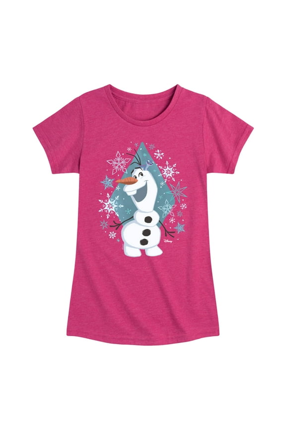 Frozen - Winter - Olaf Dancing In Snow - Toddler & Youth Girls Short Sleeve Graphic T-Shirt
