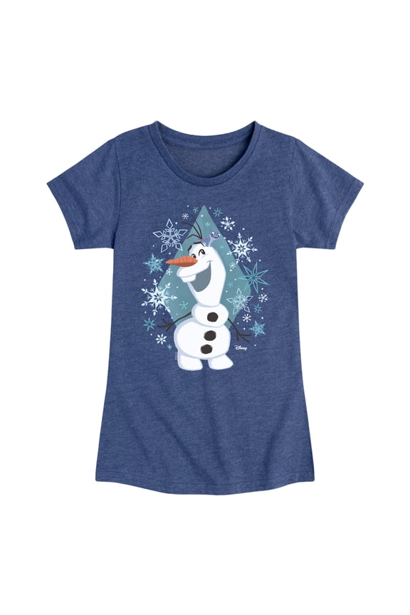 Frozen - Winter - Olaf Dancing In Snow - Toddler & Youth Girls Short Sleeve Graphic T-Shirt