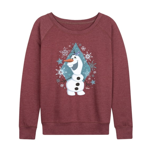 Frozen - Winter - Olaf Dancing In Snow - Women's Lightweight French Terry Long Sleeve Shirt