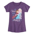 thumbnail image 1 of Frozen - Winter - Sisters Are Magic - Toddler & Youth Girls Short Sleeve Graphic T-Shirt, 1 of 5