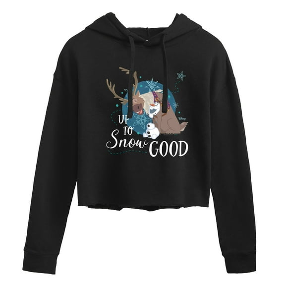 Frozen - Winter - Up To Snow Good - Juniors Cropped Pullover Hoodie