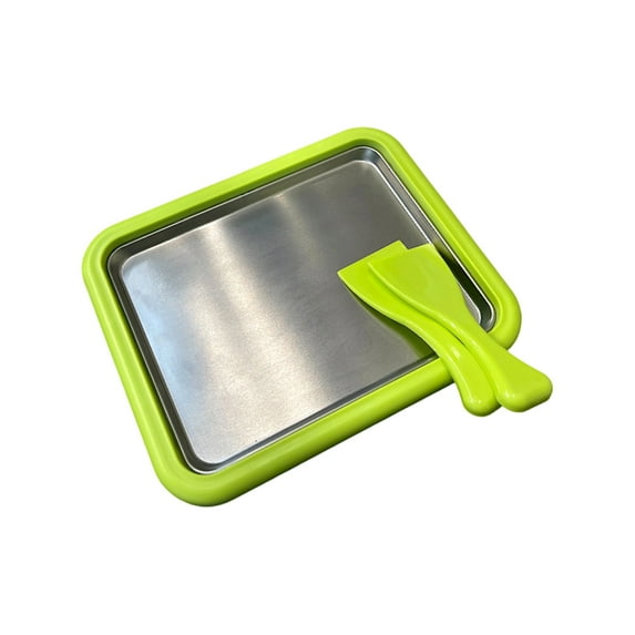 Frozen Yogurt Maker Machine With 2 Scrapers, Green Portable Ice Cream Maker For Homemade Snacks, Easy-Clean Stainless Steel Pan For S Home Use