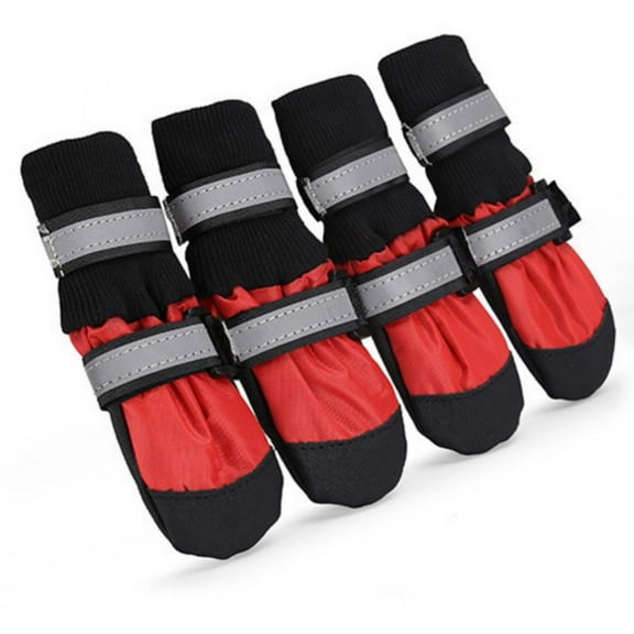 Frozero 4pcs/set Waterproof Winter Pet Dog Shoes Anti-slip Rain Snow Boots for Mediumm Large Dogs Outdoor Pet Footwear Accessories