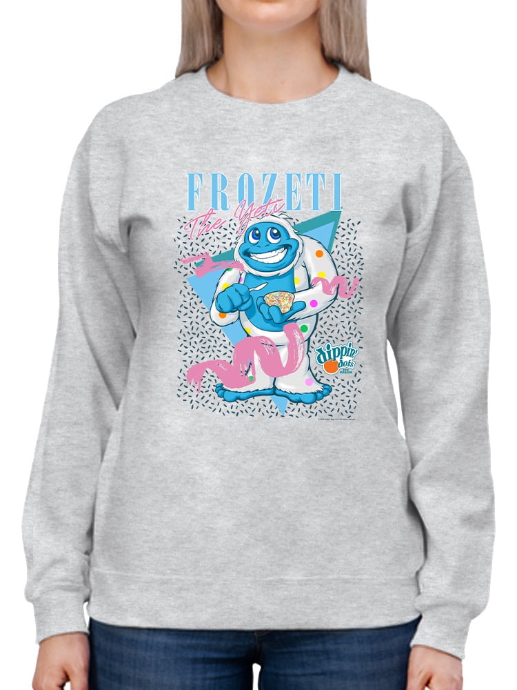 Frozeti the Yeti - Dippin’ Dots Fun Graphic Women's Sweatshirt ...