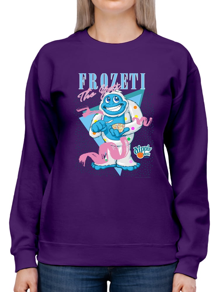 Frozeti the Yeti - Dippin’ Dots Fun Graphic Women's Sweatshirt ...