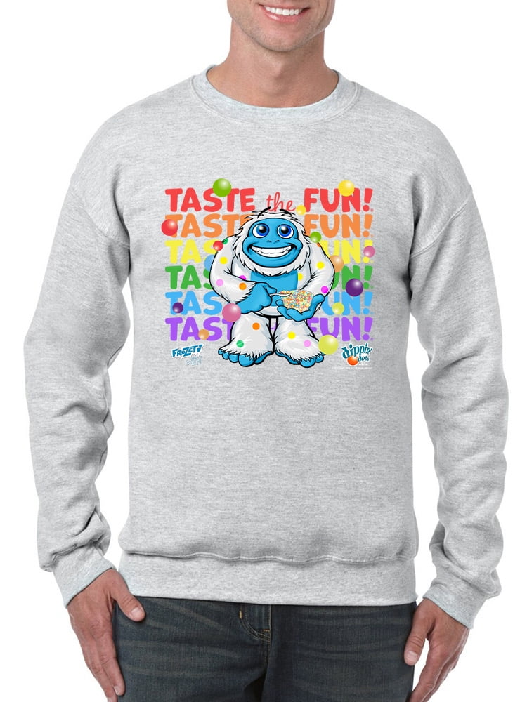 Frozeti the Yeti - Taste the Fun Dippin' Dots Graphic Men's Sweatshirt ...
