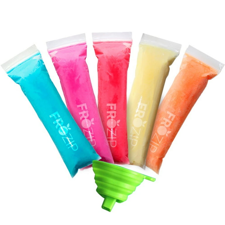 Frozip 125 Disposable Ice Popsicle Mold Bags BPA Free Freezer Tubes With Zip Seals For Healthy Snacks Yogurt Sticks Juice Fruit Smoothies Ice