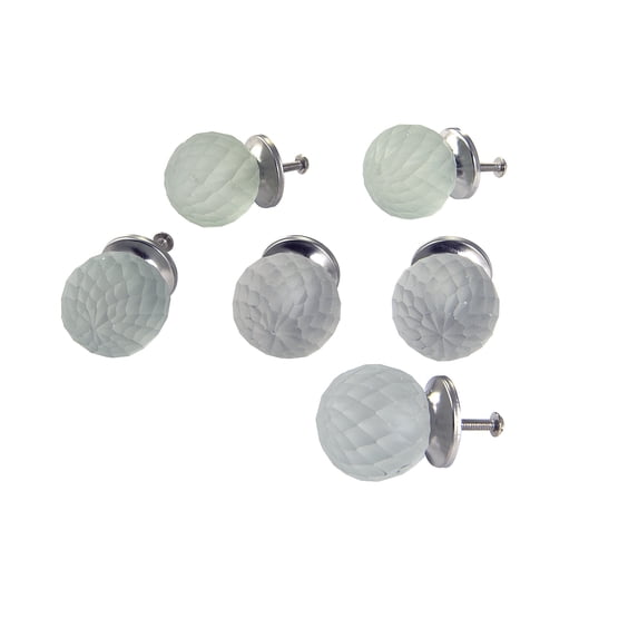 Frsted Glss Faceted Ball Knob/Ivory Set of 6