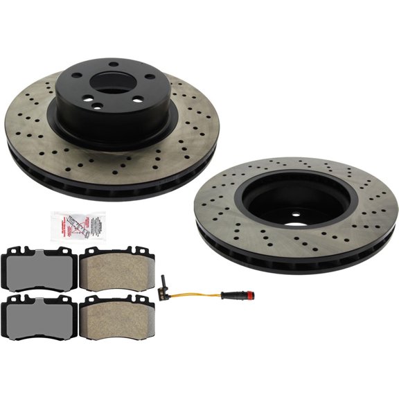 Frt Carbon Disc Brake Rotors Pads for Mercedes Benz S430 03-06 Rear Wheel Drive