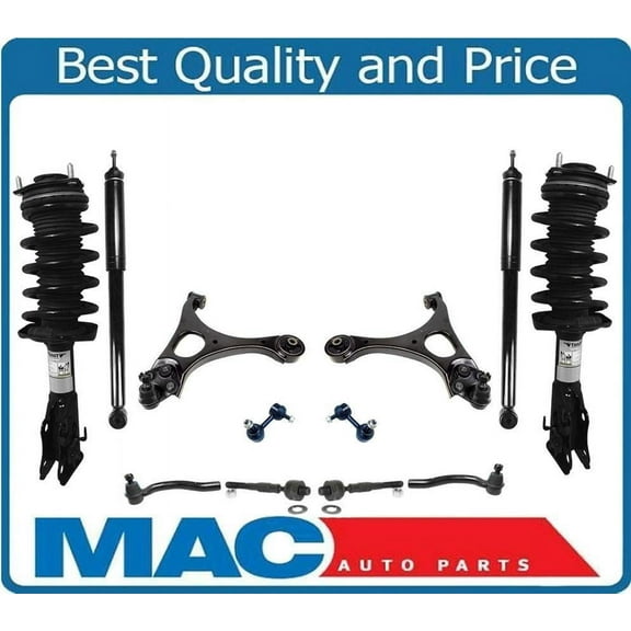 Frt Coil Spring Strut and Mount Control Arms Tie Rods For 06-11 Civic Coupe 10Pc