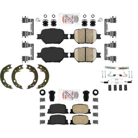Frt & Rear AmeriPLATINUM Ceramic Brake Pads Parking Shoes For Scion tC 2005-10
