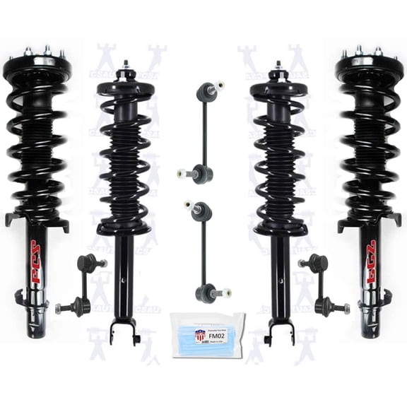Frt Rr Complete Coil Spring Struts & Links For Front Wheel Drive 09-14 Acura TL