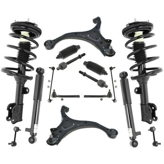 Frt Struts & Shocks Control Arm Suspension Steering Kit Fits 07-09 Santa Fe 16pc