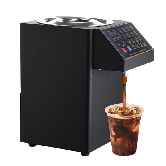 Fructose Dispenser, Brushed Stainless Steel Fructose Machine, Syrup Dispenser Machine (8L 110V 16Groups) for Milk Tea Shops, Cafes