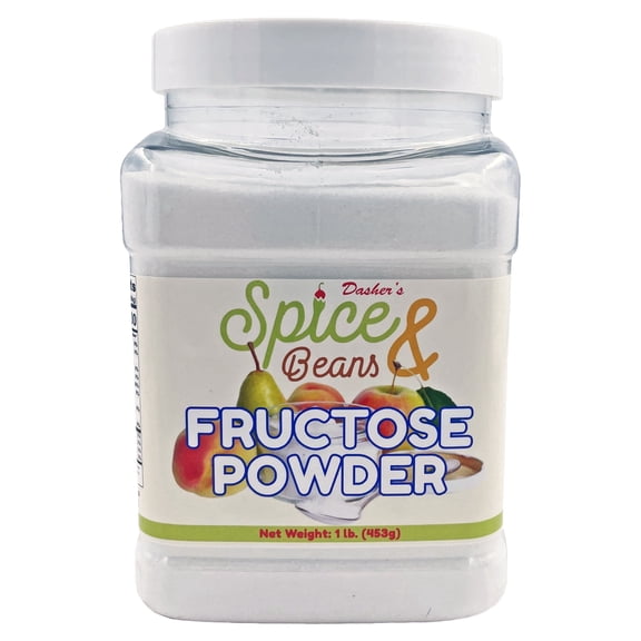Fructose Powder | Baking, Cooking Sugar Substitute | by Dasher's Spice & Beans | 16oz