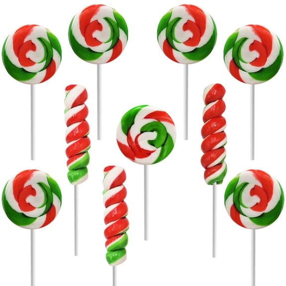 Fruidles 48-Pack Christmas Twist and Swirl Lollipop, Mixed Fruit Flavor, Individually Wrapped Lollipops, 2" Inch Twist and Swirl Suckers (48-Pack)