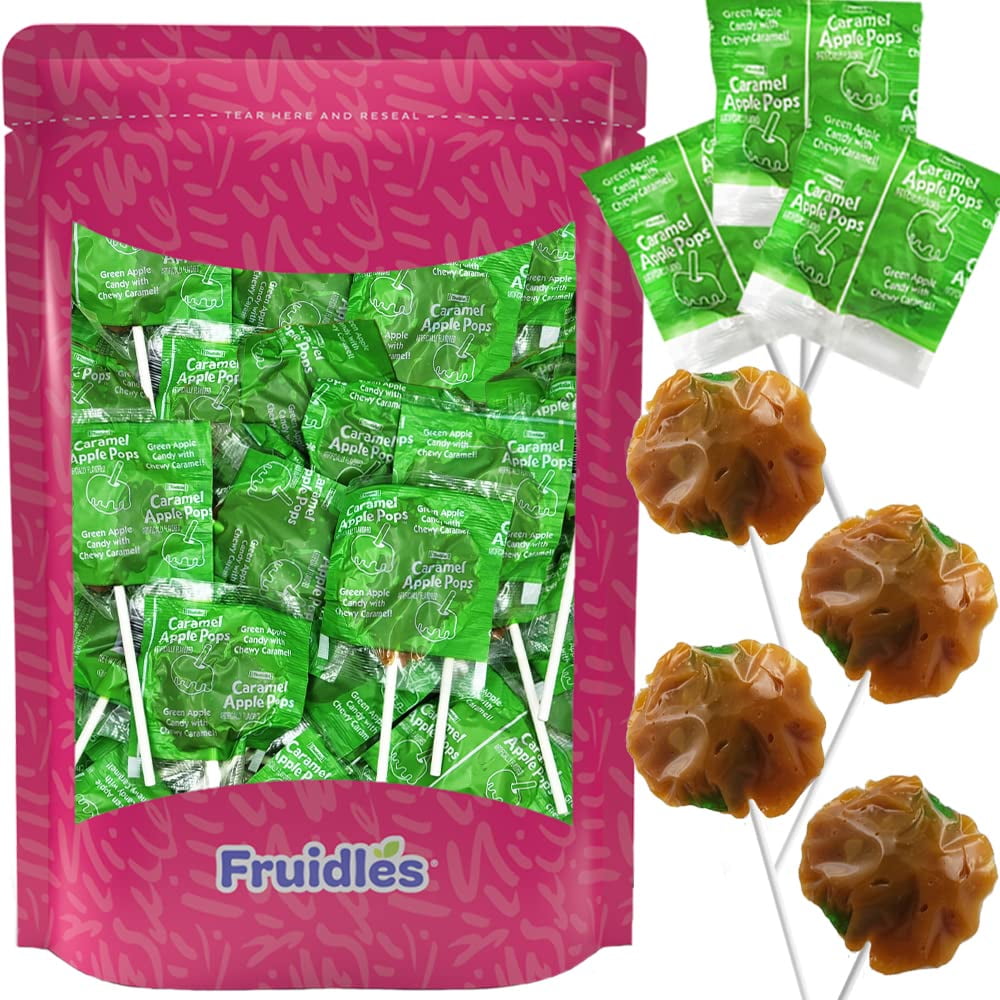 Fruidles Caramel Apple Pops Lollipops Suckers, Kosher Certified Dairy