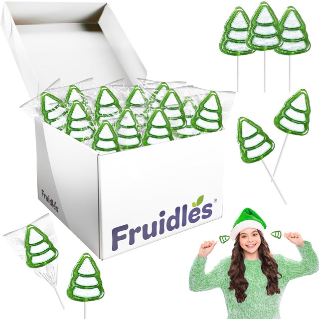 Fruidles Christmas Tree Lollipop, Mixed Fruit Flavor, Made in Brazil