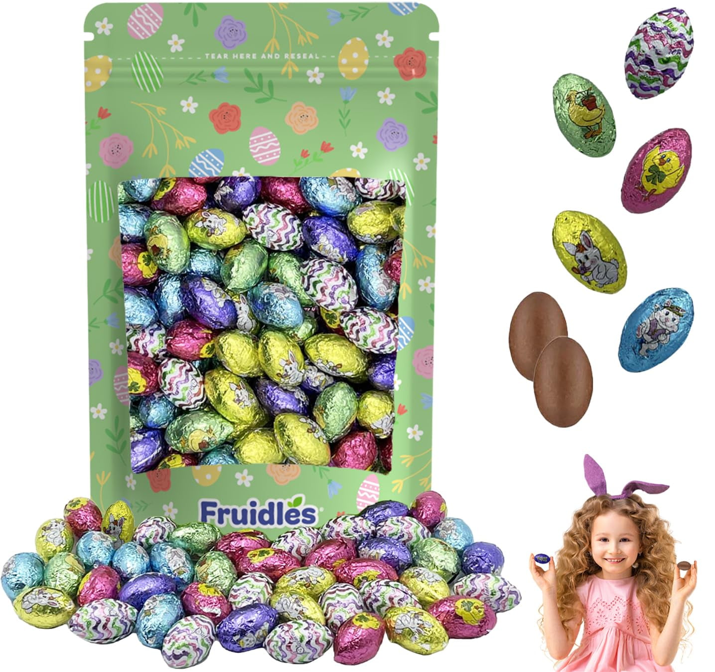 Fruidles Double Crisp Eggs Milk Chocolate, Happy Easter Day Eggs, Party