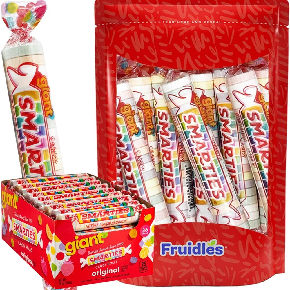 Fruidles Giant Smarties Hard Candy Roll, Assorted Flavors, Individually