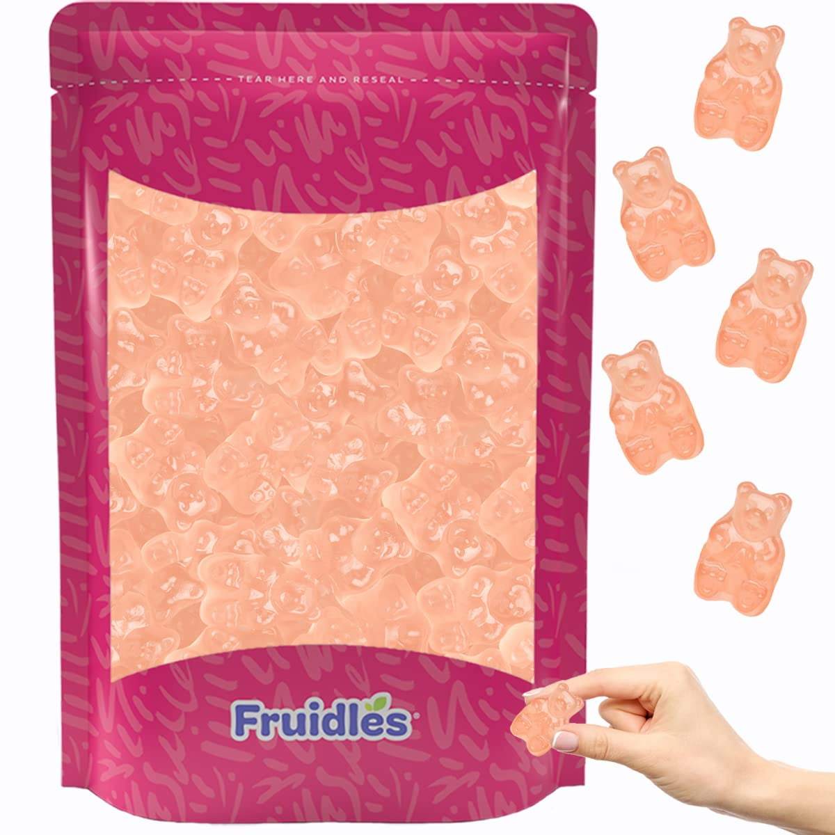 Fruidles Gummi Bears Candy, Fruit Flavors Gummies, Allergy Friendly