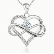 FRUILIBEE Elegant Moissanite Zirconia April Birthstone Necklace, 0.5 ct, Silver, 17.71 in Chain