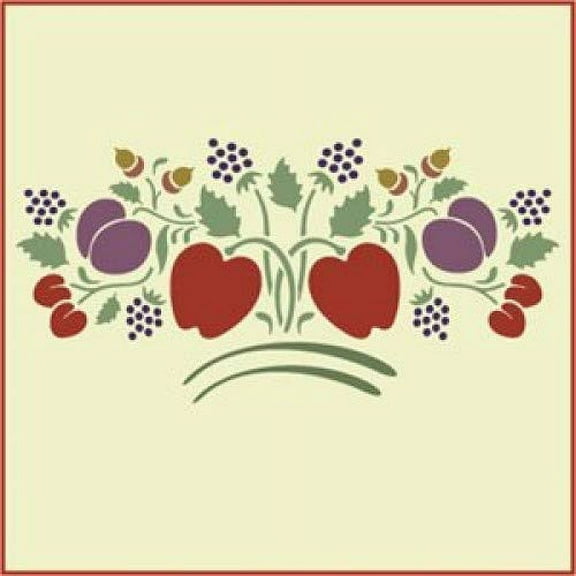 Fruit 1 Stencil - Fruit Pattern Stencil Apples Plums Cherries DIY for Painting Kitchen Bathroom Furniture Laser Cut Reusable Mylar Template Home Decor Crafts - The Artful Stencil