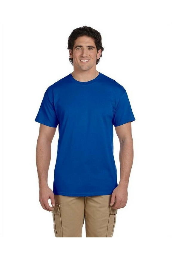 The Fruit of the Loom Adult 5 oz HD Cotton T-Shirt - ROYAL - XL