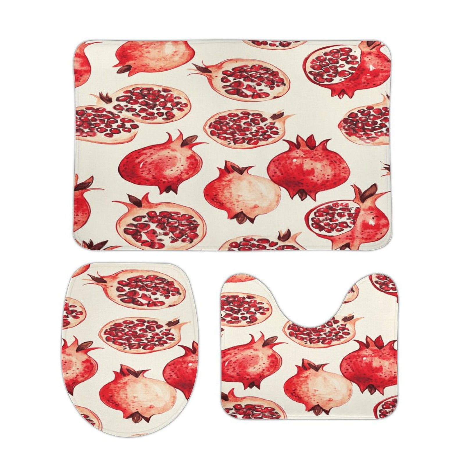 Fruit (166) Soft Bathroom Carpet Set , Contour Carpet Set, Toilet Lid ...