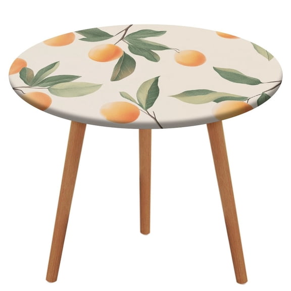 Fruit (32) Pattern Round Tablecloth Waterproof Elastic Table Clothes for Dining Table Cute Desk Decor Protector Cover