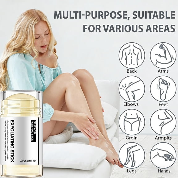 Fruit Acid Exfoliating Stick for Body, 40g - Gentle Peel, Hydrate & Brighten Skin, Easy Targeted Application, Rejuvenates Dry & Dull Skin, Dermatologically Tested