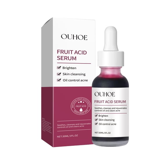 Fruit Acid Purifying Essence, Gentle Exfoliating Moisturizing Serum for Daily Skin Care, Malic Acid & Matrine Extract, Pore Refining, Brightening