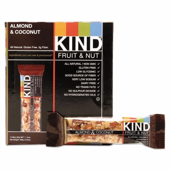 Fruit And Nut Bars, Almond And Coconut, 1.4 Oz, 12/box | Bundle of 10 Boxes