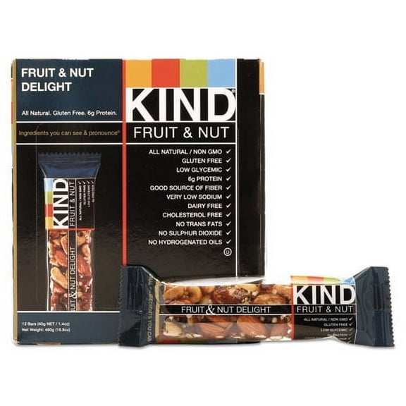 Fruit And Nut Bars, Fruit And Nut Delight, 1.4 Oz, 12/box | Bundle of 10 Boxes