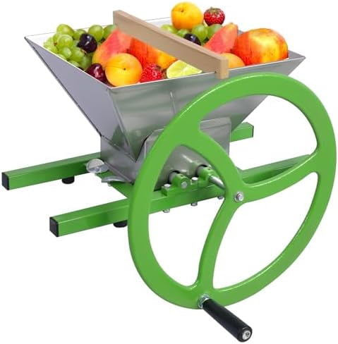Fruit and Apple Crusher 7L/1.85 Gallon Manual Juicer Grinder with Wheel ...