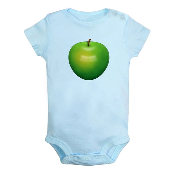 Fruit Apple Image Print Rompers For Babies, Newborn Baby Unisex Bodysuits, Infant Jumpsuits, Toddler 0-24 Months Kids One-Piece Oufits (Blue, 0-6 Months)