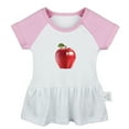 thumbnail image 1 of Fruit Apple Pattern Dresses For Baby, Newborn Babies Skirts, Infant Princess Dress, 0-24M Kids Graphic Clothes (Pink Raglan Dresses, 0-6 Months), 1 of 4
