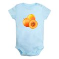 thumbnail image 1 of Fruit Apricot Image Print Rompers For Babies, Newborn Baby Unisex Bodysuits, Infant Jumpsuits, Toddler 0-24 Months Kids One-Piece Oufits (Blue, 6-12 Months), 1 of 4