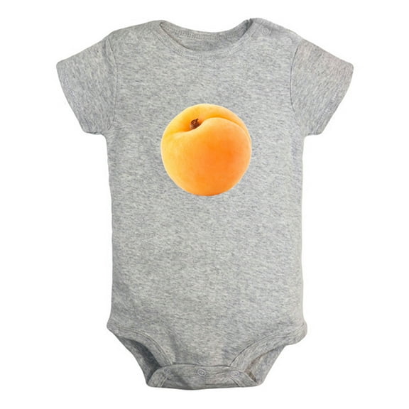 Fruit Apricot Image Print Rompers For Babies, Newborn Baby Unisex Bodysuits, Infant Jumpsuits, Toddler 0-24 Months Kids One-Piece Oufits (Gray, 18-24 Months)