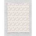 thumbnail image 1 of Fruit Art Tapestry, Repetitive Pattern with Abstract Apples and Pears, Wall Hanging for Bedroom Living Room Dorm Decor, 60W X 80L Inches, Rose Charcoal Grey Pale Yellow Fawn, by Ambesonne, 1 of 2