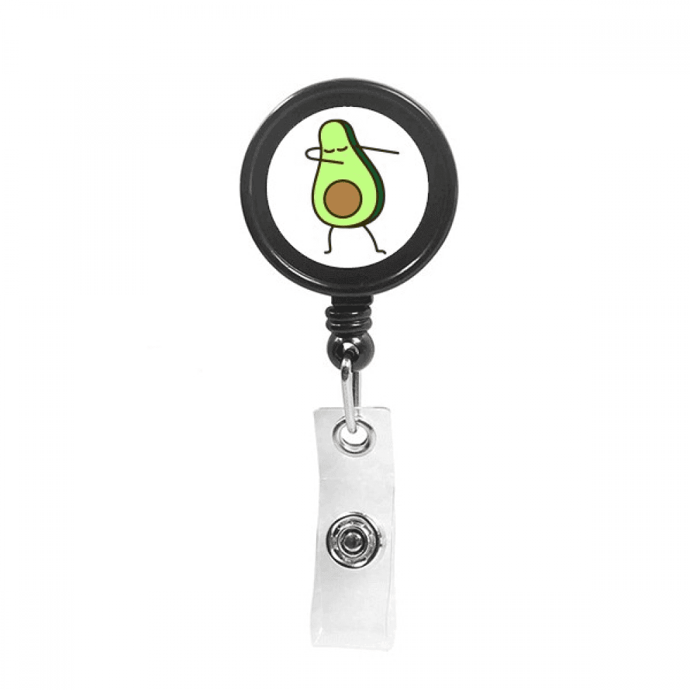 Fruit Avocado Green Core Art Deco  Fashion Retractable Keychain Badge Holder ID Badge