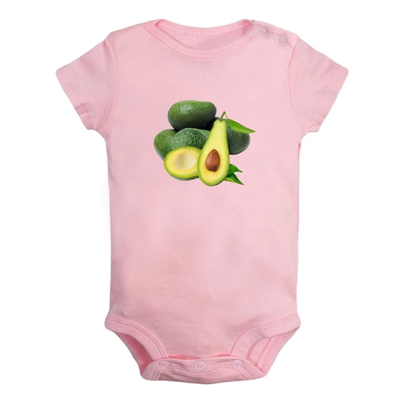 Fruit Avocado Image Print Rompers For Babies, Newborn Baby Unisex Bodysuits, Infant Jumpsuits, Toddler 0-24 Months Kids One-Piece Oufits (Pink, 18-24 Months)