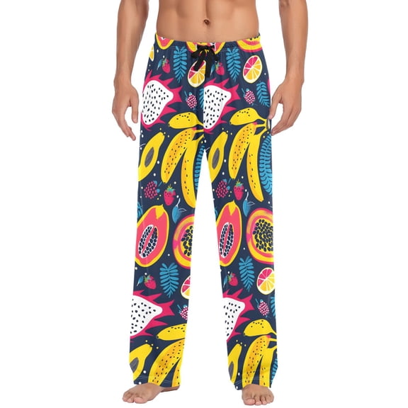 Fruit Banana Men's Pajama Pants Cotton Long Sleepwear Lounge Pants M