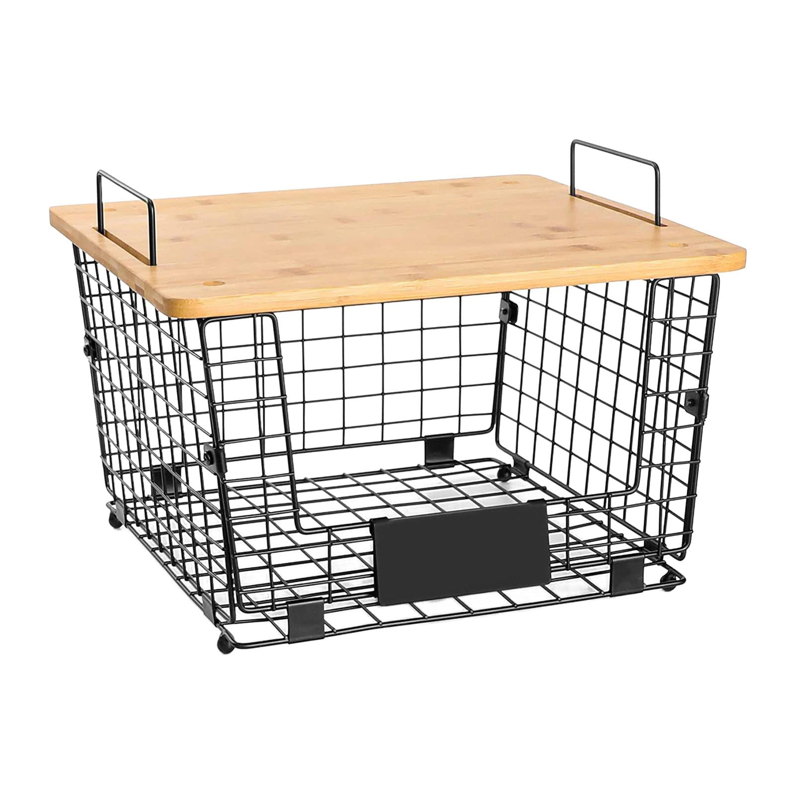 Fruit Basket Fruit Veggie Basket Fruit Holder Metal Rectangular Wire